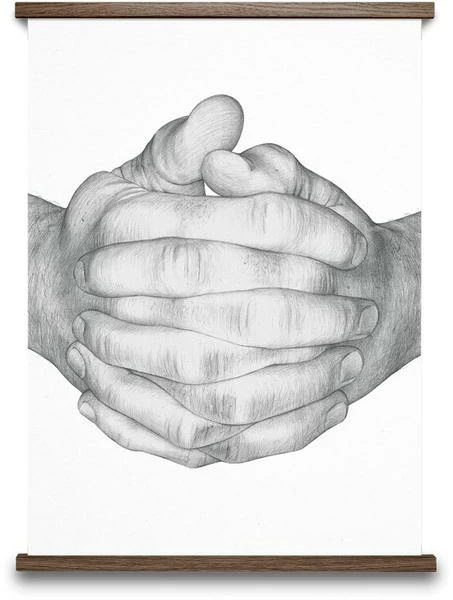 Paper Collective Folded Hands Gray Graphite Poster 4 Paper Collective Folded Hands Gray Graphite Poster