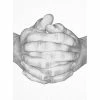 Paper Collective Folded Hands Gray Graphite Poster