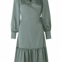 Just Female JUST FEMALE BALSAM GREEN MINNIE WRAP DRESS