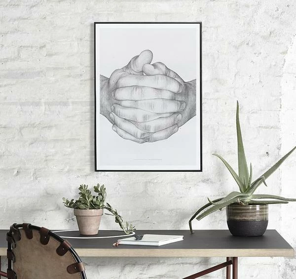Paper Collective Folded Hands Gray Graphite Poster 5 Paper Collective Folded Hands Gray Graphite Poster