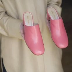 Anne Thomas Pinkish Venezia Mule Nappa Cupido