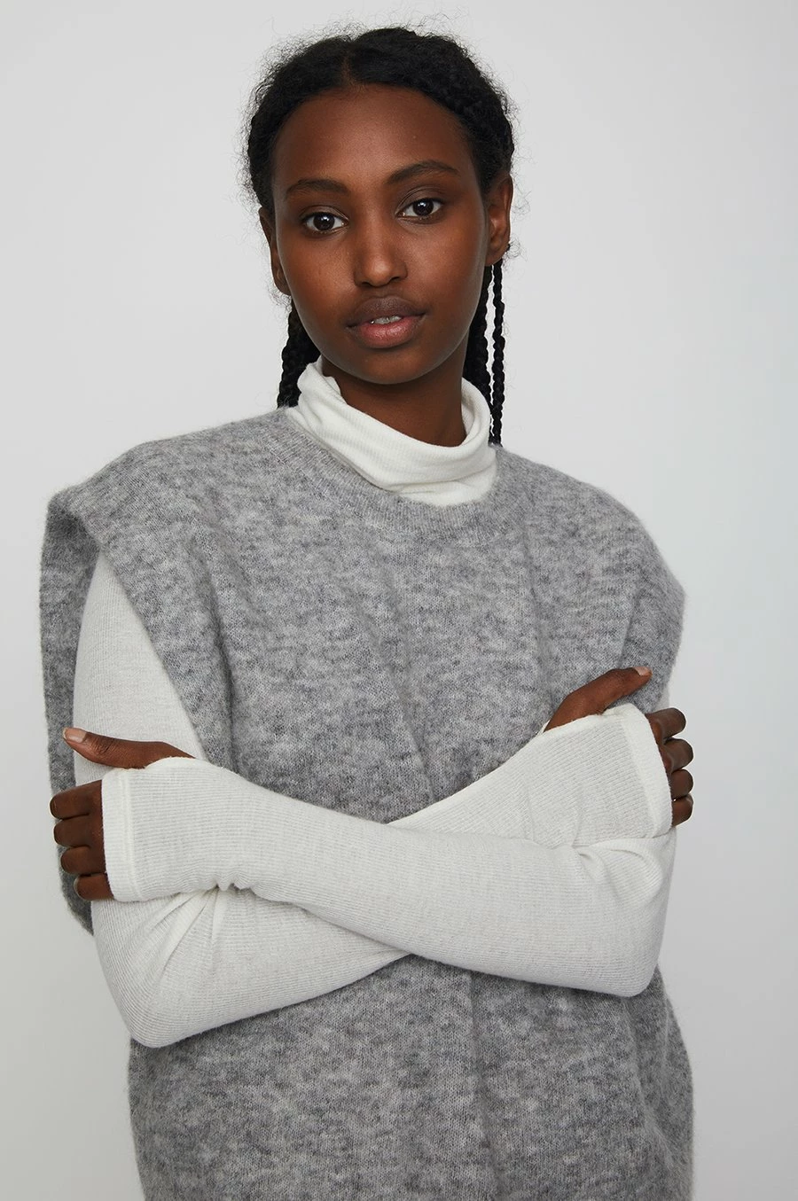 Just Female Coldy Knit Vest Grey Melange 4 Just Female Coldy Knit Vest Grey Melange