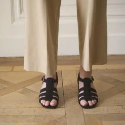 Anne Thomas Goudes Sandals Velours Black