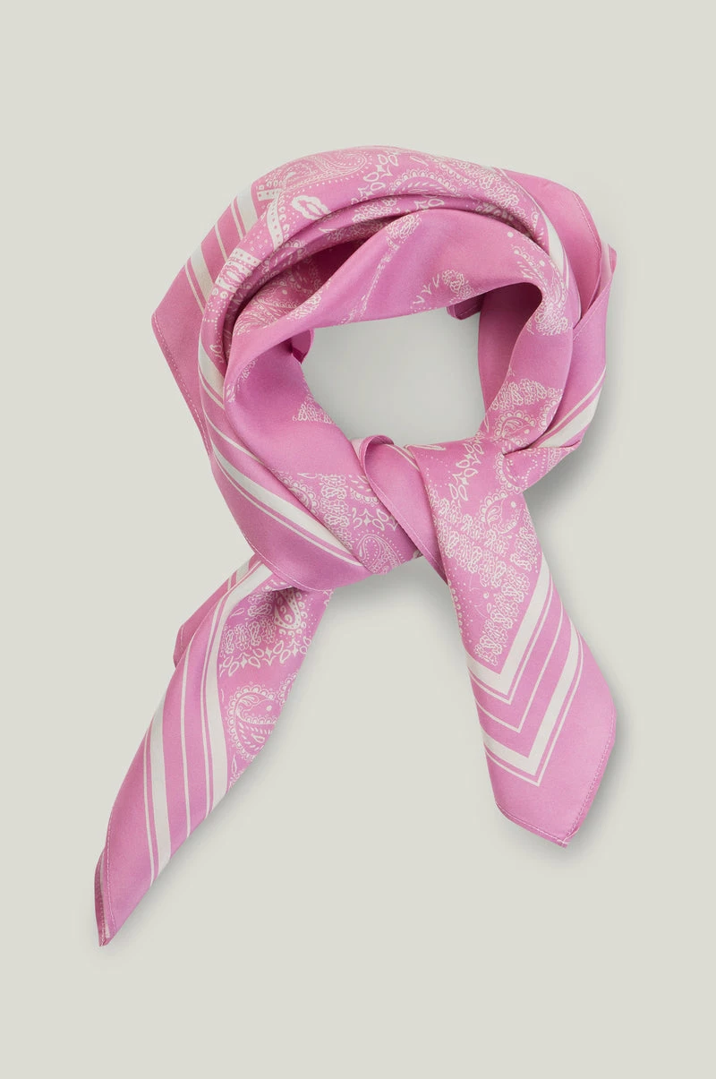 Just Female Pink Silk Paisley Scarf 3 Just Female Pink Silk Paisley Scarf