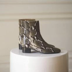 Anne Thomas Michele Boots Snake Kaki