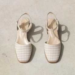 Anne Thomas Sales Shop 13 Anne Thomas Beige Morris Buckle Vichy