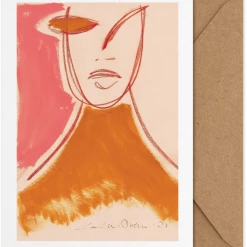 Paper Collective Pink Portrait Art Card By Loulou Avenue