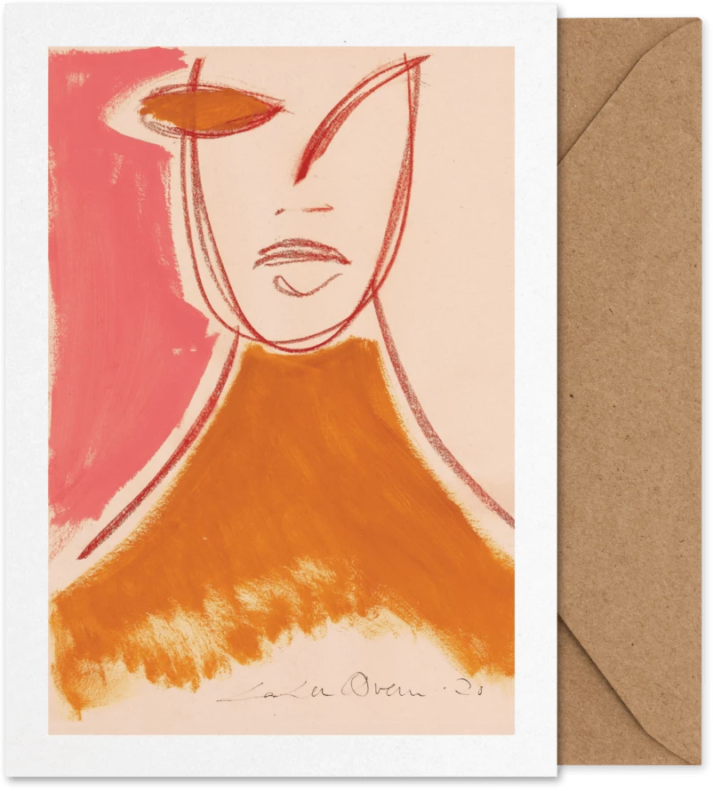 Paper Collective Pink Portrait Art Card By Loulou Avenue 3 Paper Collective Pink Portrait Art Card By Loulou Avenue