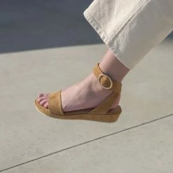 Anne Thomas Pony Suede Leather Romane Sandals