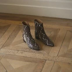 Anne Thomas Michele Boots Snake Kaki