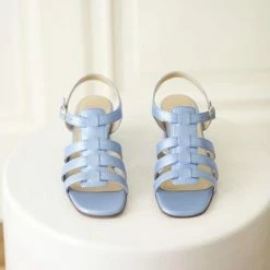 Anne Thomas Goudes Sandals Nappa Perlato Placid Blue