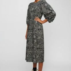 Just Female Strong Dress Black Scarf Art