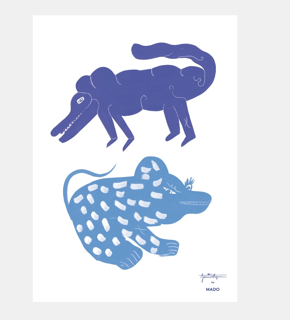 Paper Collective Two Creatures – Blue Poster by Jaime Hayon for Mado 3 Paper Collective Two Creatures – Blue Poster by Jaime Hayon for Mado