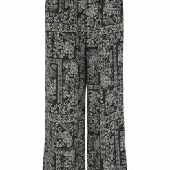 Just Female Black Scarf Print Strong Pants