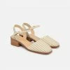 Anne Thomas Beige Vichy Morris Buckle Sandals