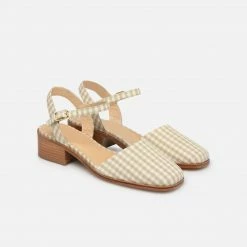 Anne Thomas Sales Shop 15 Anne Thomas Beige Vichy Morris Buckle Sandals