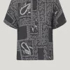 Just Female Black Paisley Print Maid Shirt