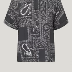Just Female Black Paisley Print Maid Shirt