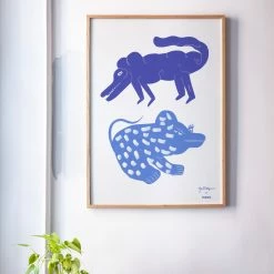 Paper Collective Two Creatures – Blue Poster by Jaime Hayon for Mado