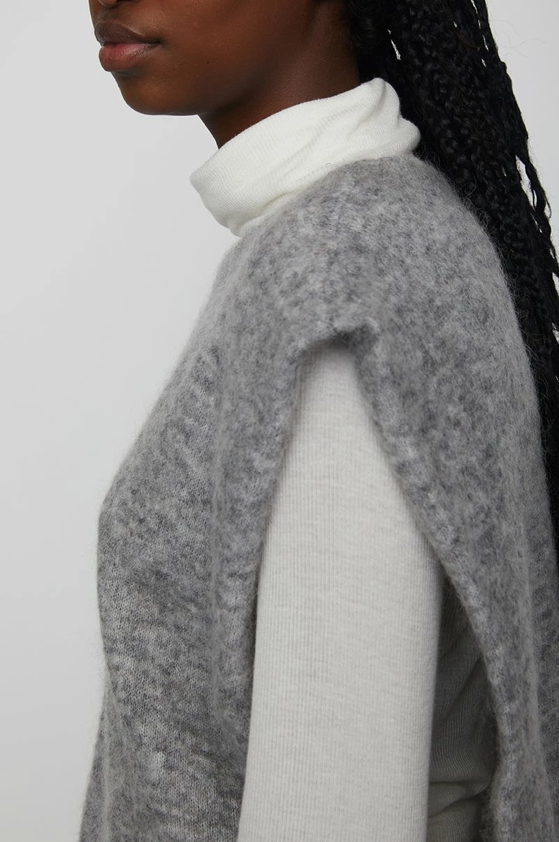 Just Female Coldy Knit Vest Grey Melange 5 Just Female Coldy Knit Vest Grey Melange