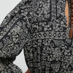 Just Female Strong Dress Black Scarf Art