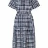 Just Female Blue Check Hamilton Cut-Out Dress 1 Just Female Blue Check Hamilton Cut-Out Dress