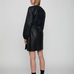 Just Female Marley Leather Dress Black