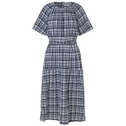 Just Female Hamilton Cut Out Dress in Evening Blue Solid