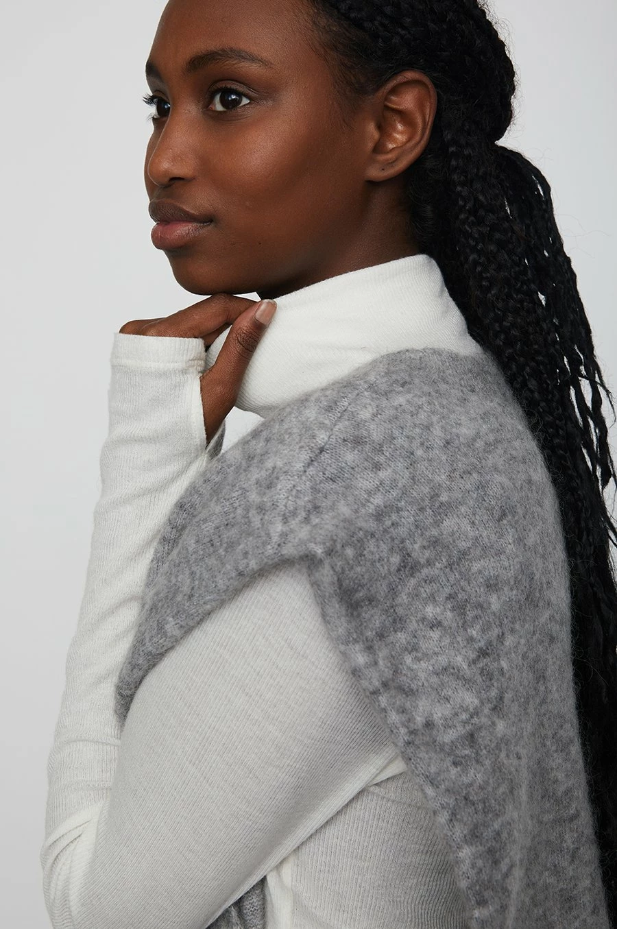 Just Female Coldy Knit Vest Grey Melange 6 Just Female Coldy Knit Vest Grey Melange