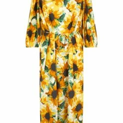 Just Female Sunflower Print Smooth Dress