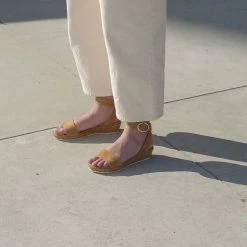 Anne Thomas Pony Suede Leather Romane Sandals