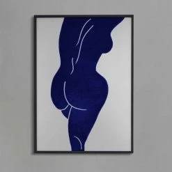 Paper Collective Blue Nude Linocut Art Print