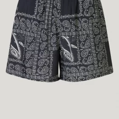 Just Female Black Paisley Print Maid Shorts