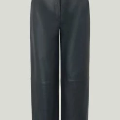 Just Female Roxy Leather Trousers Obsidian